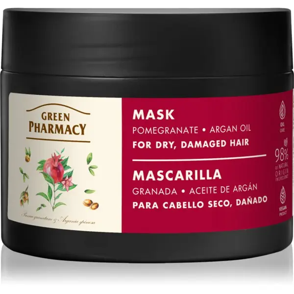 Green Pharmacy Argan Oil & Pomegranate Care Mask ošetrujúca maska pre poškodené vlasy 300 ml