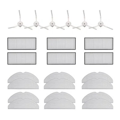 Roborock S8 Accessories Set White (6 x Side Brush + 6 x Filter + 12 x Mop Cloth )