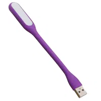 Portable USB LED Reading Light with Flexible Arm Mini Night Lamp for Laptop Desktop - Purple