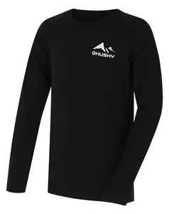 Husky Merbo K 128, black Dětské merino termoprádlo