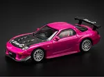 Mazda RX-7 Widebody RHD (Right Hand Drive) Pink with Carbon Hood "Indonesia Diecast Expo 2024 Exclusive" 1/64 Diecast Model Car by Pop Race