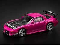 Mazda RX-7 Widebody RHD (Right Hand Drive) Pink with Carbon Hood "Indonesia Diecast Expo 2024 Exclusive" 1/64 Diecast Model Car by Pop Race