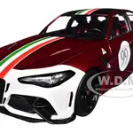 2022 Alfa Romeo Giulia GTAm 99 Red Metallic with Black Top and Italian Flag Stripes "Mugello 1969" Livery "Competition" Series 1/18 Diecast Model Car