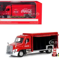Beverage Delivery Truck "Coca-Cola" with Handcart and 4 Bottle Cases 1/50 Diecast Model by Motor City Classics