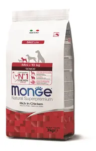 Monge Daily Line Mini Senior suché krmivo pro psy - kuřecí 3 kg