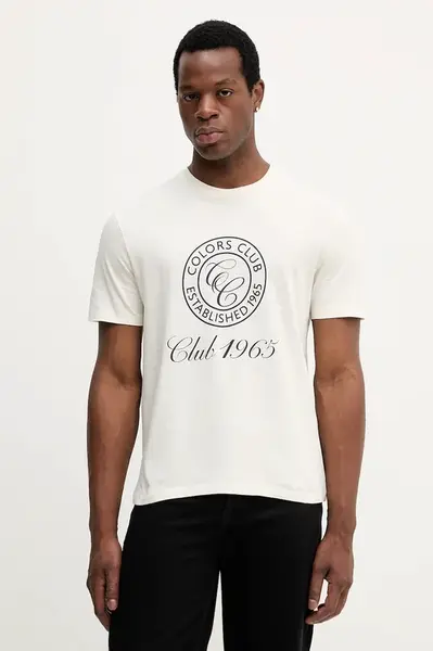 Bavlněné tričko United Colors of Benetton pánské, fialová barva, s potiskem, 3I1XU1096