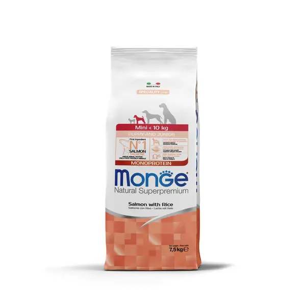 Monge Speciality Line Mini Puppy & Junior Lazac Monoprotein suché krmivo pro psy - losos, rýže 7,5 kg