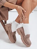Dámské semišové mokasíny béžové