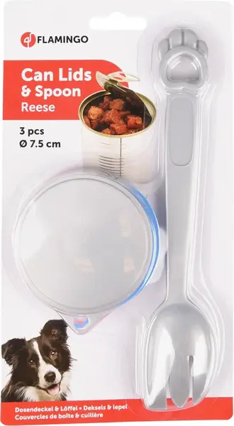 Flamingo víko na plechovky a lžíci 1 ks