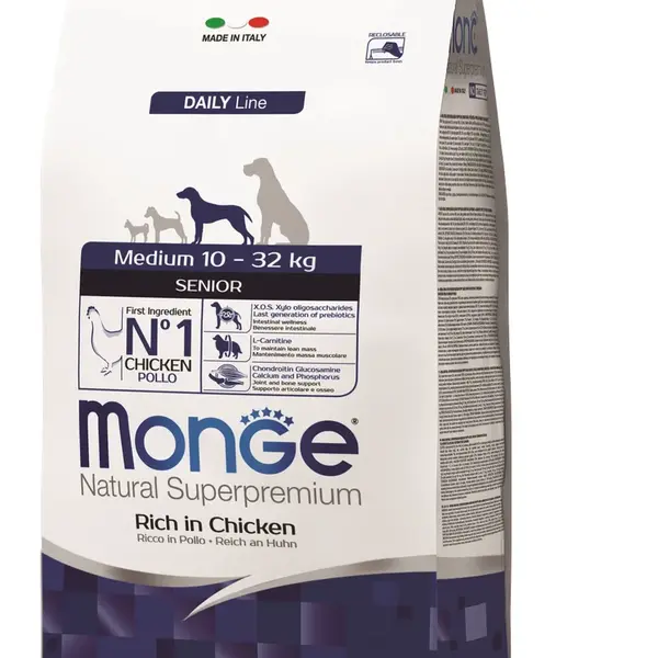 Monge Daily Line Medium Senior suché krmivo pre psov - kuracie 3 kg