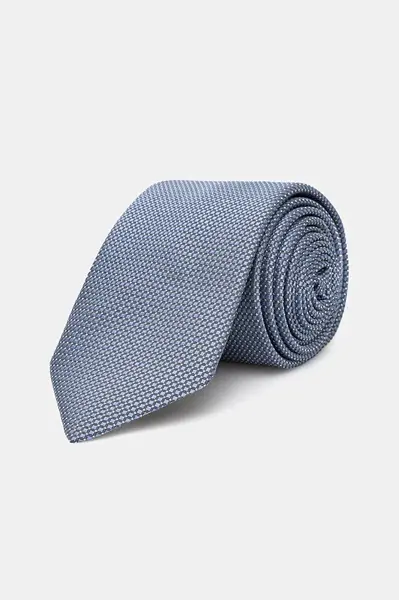 Hedvábná kravata BOSS modrá barva, 50538993