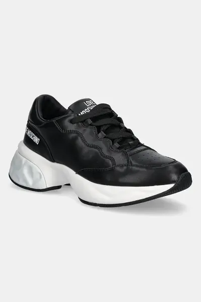 Kožené tenisky Love Moschino černá barva, JA15306G1MIAF00A