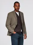 Ombre Men's elegant SLIM FIT jacket with rayon - olive