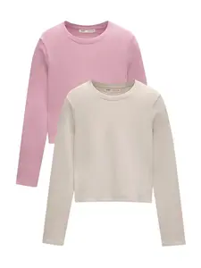 Pull&Bear Tričko  krémová / ružová