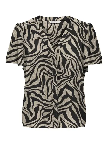 ONLY Blúzka 'NOVA LIFE'  žltohnedá / čierna