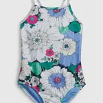 Krémovo-modré dievčenské kvetované plavky GAP