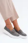 Kožené semišové mokasíny na platformě Vinceza