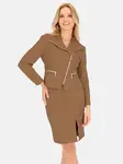 PERSO Woman's Women's short jacket made of faux suede with a zipper