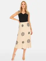 PERSO Woman's Women's midi skirt decorated with sequin embroidery