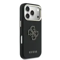 Zadní kryt Guess PU Resin Logo pro Apple iPhone 17 Pro Max, černá