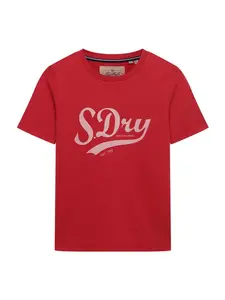 Superdry & Co Tričko 'Varsity'  krémová / červená