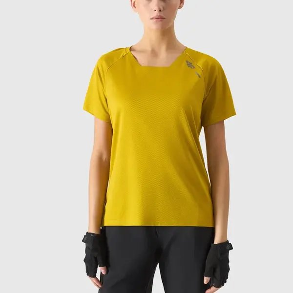Women's quick-drying cycling T-shirt 4F - yellow