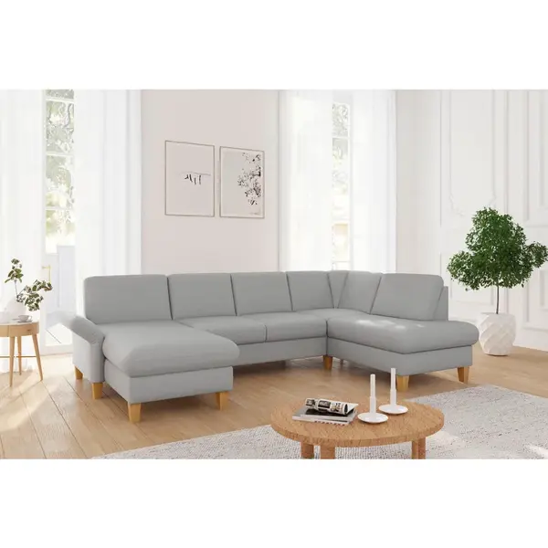 Sit & More SEDACÍ SOUPRAVA, textil, světle šedá