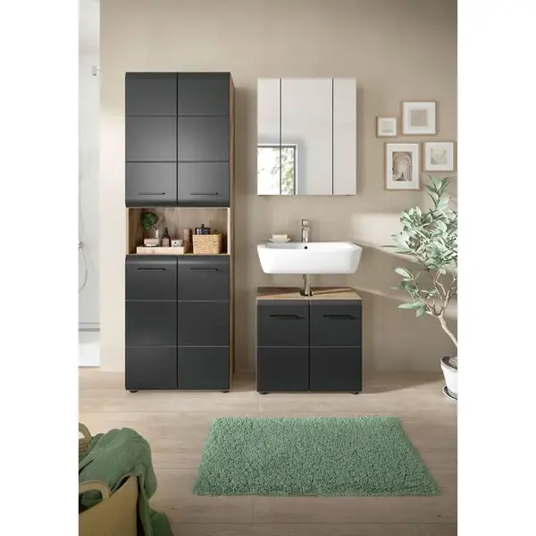 MID.YOU KOUPELNA černá, tmavý dub