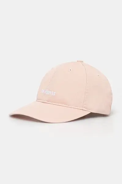 Bavlněná baseballová čepice The Kooples růžová barva, s aplikací, AMHA30011K