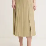 Sukně Sisley zelená barva, midi, áčková, 4KVXL002M