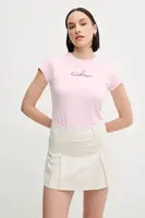 Tričko Calvin Klein Jeans dámské, fialová barva, LV047B828G