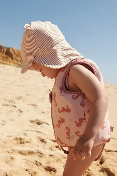 Dětská baseballová čepice Liewood Senia Seersucker Sun Hat With Ears