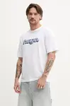 Bavlněné tričko Hugo Blue bílá barva, s potiskem, 50542932