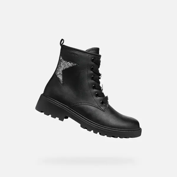 Černé dívčí kotníkové boty Geox Casey