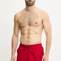 Plavkové šortky Calvin Klein červená barva, LV00N61111