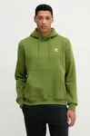 Mikina adidas Originals Essentials pánská, zelená barva, s kapucí, s aplikací, JW1067