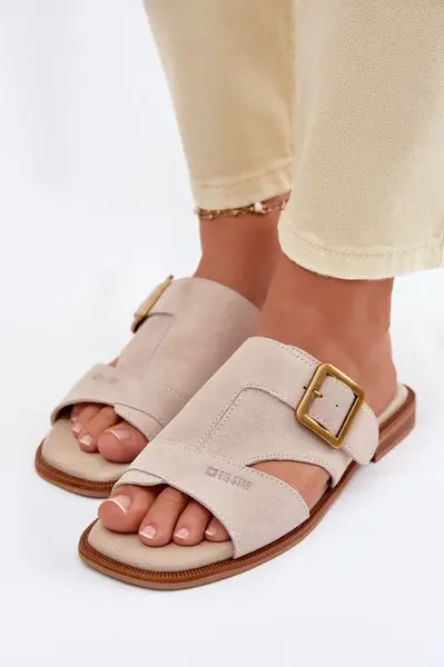 Dámské semišové pantofle Big Star s přezkou