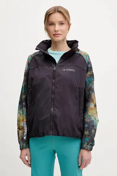 Větrovka adidas TERREX x National Geographic fialová barva, JD5837