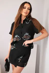 Kesi dámská souprava: košile s krátkým rukávem a skort