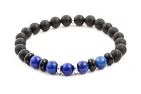 Agato Korálkový náramek z jadeitu, achátu a onyxu MINK54 19 cm