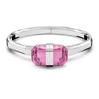 Swarovski Krásný pevný náramek s růžovými krystaly Lucent 5633628 M (5,6 x 4,6 cm)