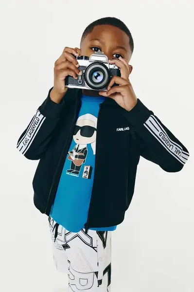 Dětská mikina Karl Lagerfeld černá barva, s potiskem, Z30434