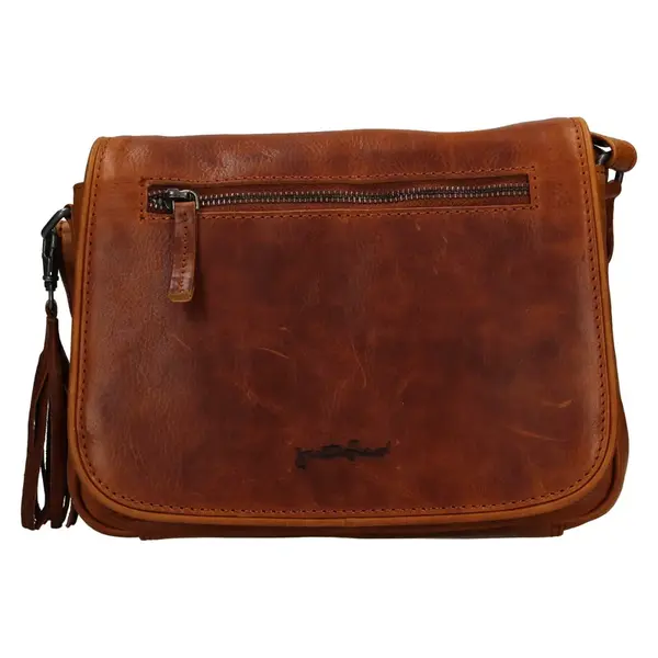 Dámska kožená crossbody kabelka Justified Hoben - koňak