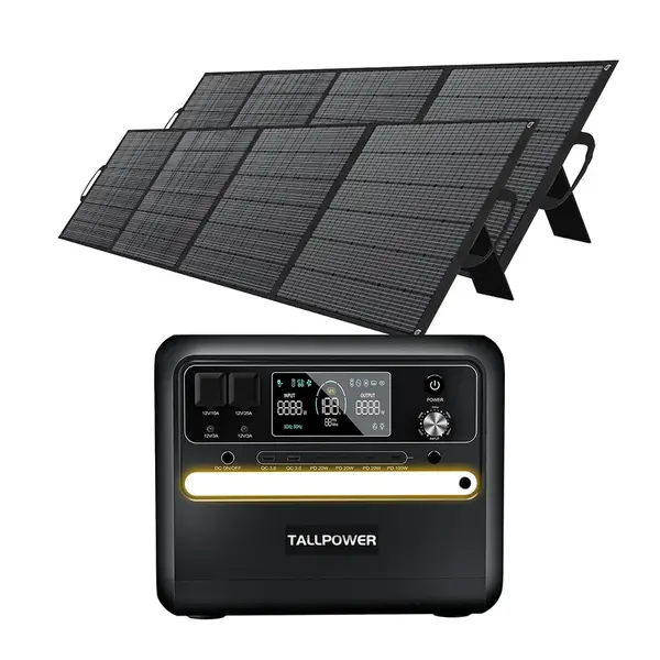 TALLPOWER V2400 2160Wh Power Station + 2x 400W Solar Panel