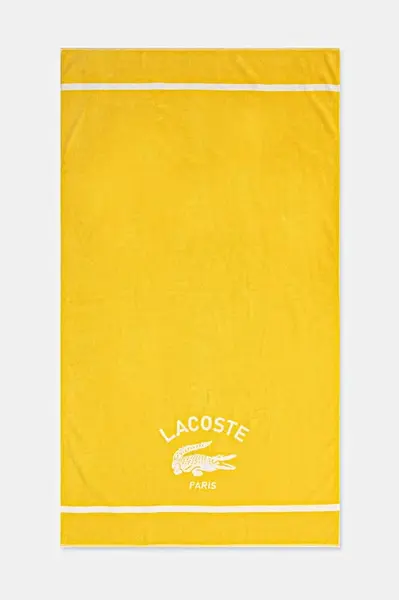 Bavlněný plážový ručník Lacoste LORIGINE Jaune 90 x 160 cm