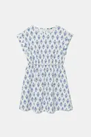 Dětské bavlněné šaty United Colors of Benetton modrá barva, midi, 4MMDCV03F