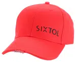 Kšiltovka s LED světlem 25 lm, nabíjecí USB, maskáč, univerzální velikost - SIXTOL B-CAP Barva: červená