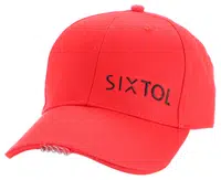 Kšiltovka s LED světlem 25 lm, nabíjecí USB, maskáč, univerzální velikost - SIXTOL B-CAP Barva: červená