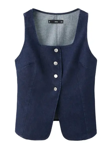 MANGO Blúzka 'AVERY'  modrá denim