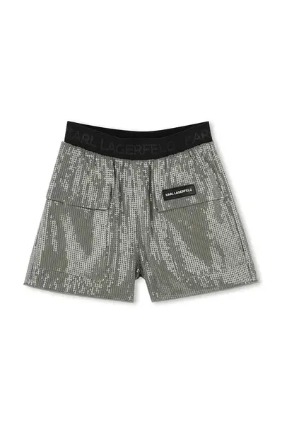 Dětské kraťasy Karl Lagerfeld zelená barva, s aplikací, Z30448